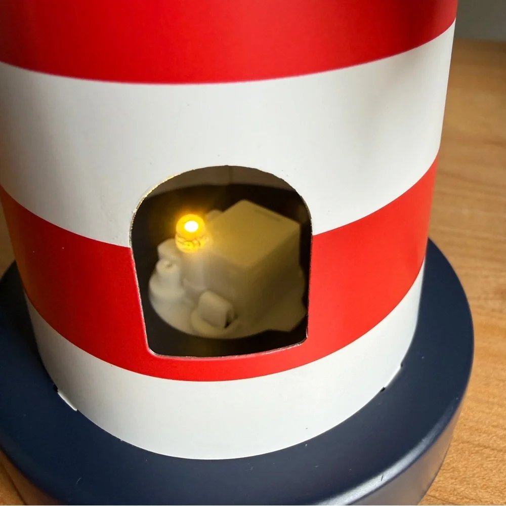 NWT Target Bullseyes Playground Metal Nautical Coastal Lighthouse LED Lantern